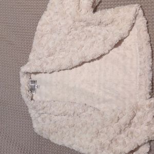 Soft swirl cream cropped cardigan